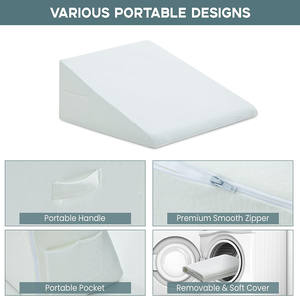 Bettkeil Kissen Dreieck Kissen Keil Memory Foam Top, Erhöhtes Stütz keil kissen zur Linderung von saurem Reflux, Sodbrennen - Product Image 5