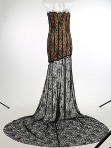 SS2448 moda seksi dantel askısız Maxi zarif korse kılçık kadınlar için ayrılabilir takım seti parti See Through - Product Image 4