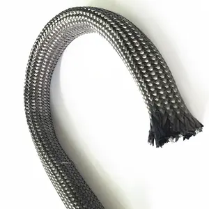 LIANSI Hot sale chemical resistance high strength heat resistant Carbon fiber braided sleeve for oil tube