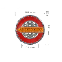 Feu arrière LED rond pour remorque, réflecteur, stop, frein, clignotant 12V-24V, camion, bateau, caravane, fourgonnette