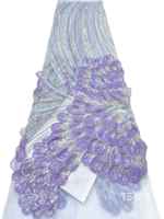 Tissu en dentelle à sequins brodés de fleurs jaunes de luxe, 5 yards, pour robe de mariée