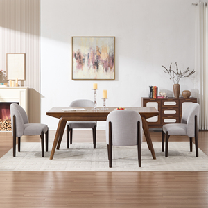 Wooden <b>Dining</b> <b>Chairs</b> Set 2 Eco-Friendly Convertible Transitional Modern Fabric Upholstered <b>Dining</b> Room <b>Chair</b> for Hotel Apartment - Product Image 3
