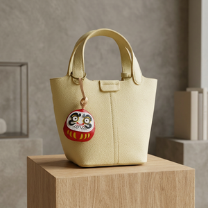 Premium Daruma Doll Hanging Leather Charm with Cartoon Design Double-Sided and Colorful for Bags - Product Image 3