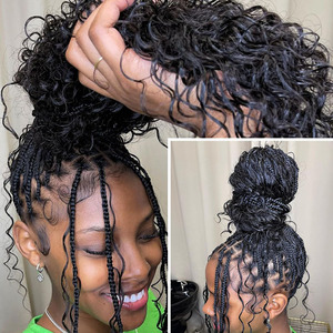 Cheveux à tresser Letsfly Deep Wave pour tresses bohèmes, cheveux humains brésiliens bruts 100 % en vrac pour tressage, extensions de cheveux bouclés 100 g - Product Image 6