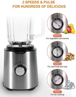 Blender de table électrique programmable OEM pour la maison, 600W, boîtier en verre, 220V, 1,5L, commande par cadran, 2 vitesses, maintien au chaud