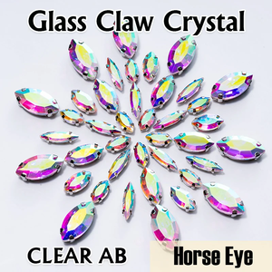 도매 50pcs 믹스 사이즈 유리 크리스탈 Navette 모양 바느질 모조 다이아몬드 플랫 백 클로 바느질 돌 DIY 의류 만들기 - Product Image 2