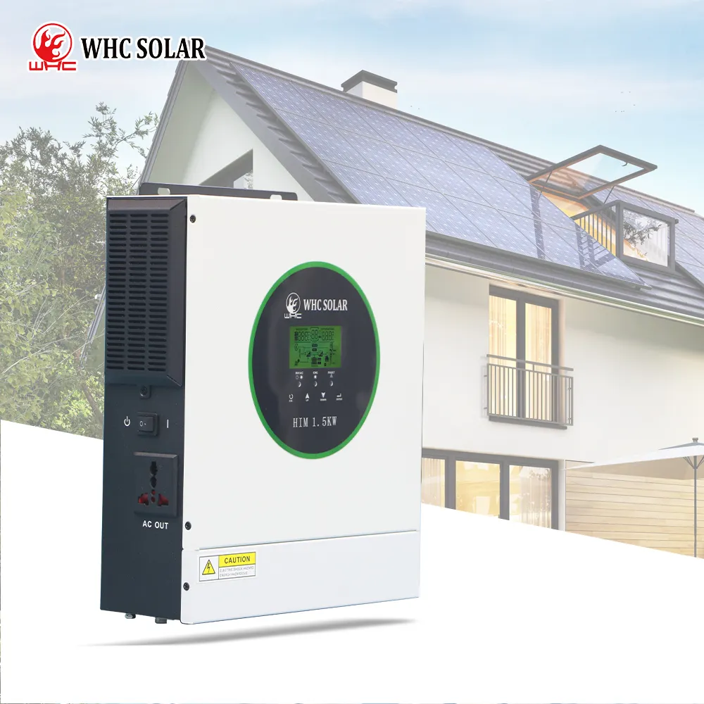 WHC dia Inverter surya hibrida Off Grid, 12V 24V 1000W 1500W 1,5 kW untuk sistem tenaga surya