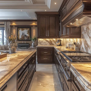 Cucina Completa su Misura in Stile Americano Retrò, Completamente Arredata, Design Personalizzato in Legno Massello - Product Image 3