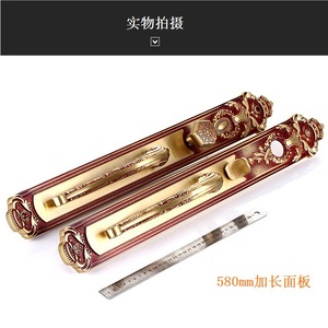 Juego de Cerradura de Puerta Principal de Latón Macizo Estilo Barroco Europeo de Lujo, Manija de Entrada Roja Borgoña con Corona <span class=keywords><strong>Real</strong></span>, Cerradura de Seguridad con Pestillo - Product Image 2