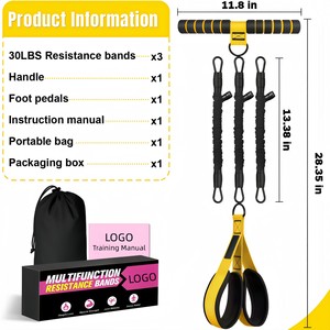 CZFIT Upgraded Pedal Resistance Band with Handle and 3 Tube Sit up <b>Exercise</b> Equipment for Abdomen Waist Arm Core/<b>ABS</b> - Product Image 2