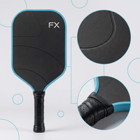 Raquette de pickleball personnalisée FX en fibre de carbone, noyau en nid d'abeille, sans bordure, épaisseur 16 mm, OEM/ODM avec logo et design personnalisés