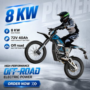 Motocicleta de 8KW 72V 40Ah con Marco de Aluminio Forjado, Batería de Litio, para Carreras y Competencias - Product Image 2