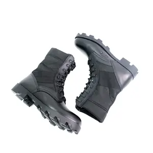 Black Leather Boots Black Tactical Boots Insole Mesh Fabric Rubber China Xinxing Custom Top Quality Genuine Leather Leather Camp