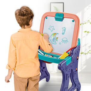 Kinder <span class=keywords><strong>2</strong></span>-in-1 Multifunktionales Zeichenbrett Zusammenklappbarer Lern-Tisch Zeichenbrett-Set mit Hocker - Product Image 2