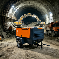 Compresseur d'air à vis puissant pour projets de construction, compresseur d'air à vis portable diesel, conception anti-poussière