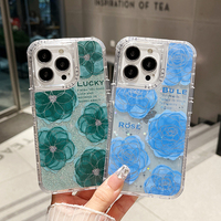 Casing ponsel tahan guncangan, casing ponsel tahan guncangan Girly bunga berkilau Kombo 360 dalam satu untuk Redmi 13 4G A3 13pro 4G