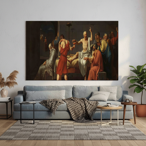 Obra de arte impresa en lienzo: La muerte de Sócrates - Decoración elegante para el hogar, LIENZO ENVELOPEADO - Product Image 3