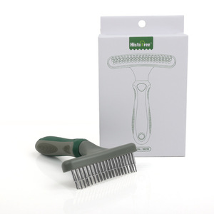 Pettine per toelettatura animali domestici a doppia fila, spazzola sciogli nodi, per la rimozione del pelo in eccesso di cani e gatti - Product Image 5