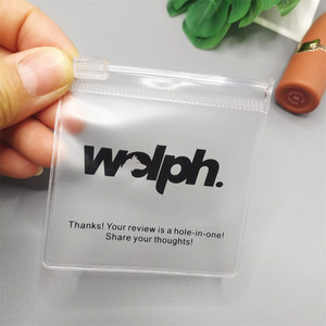 Emballages de bijoux personnalisés en plastique avec logos, pochette à bijoux en PVC transparent/givré, petit sac à fermeture éclair pour grandes boucles d'oreilles - Product Image 1