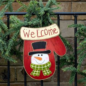 Décoration de Noël en bois à LED la plus vendue : Bonhomme de neige et Père Noël suspendus, décorations de Noël personnalisées - Product Image 5