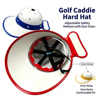 Casque de sécurité pour caddie de golf Efunist en plastique technique, grand bord, anti-collision, protection UV, léger et réglable