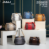 QAZA Sacs à Bandoulière de Luxe de Haute Qualité pour Femmes avec Strass, Nouvelle Mode 2024, Sacs à Main d'Épaule à Motif Crocodile de Designer