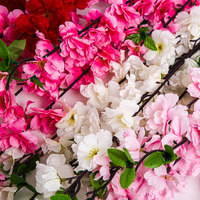 Tige de fleur artificielle réaliste en soie de qualité supérieure, rouge, rose, blanc, fleur de cerisier, décoration de la maison, mariage, fête des mères, Noël, bricolage