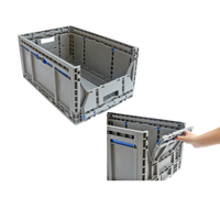 QS 600*400*300mm Meilleure vente Grande boîte de stockage en plastique pliable pour fruits Boîte de palette pour fruits Pièces automobiles