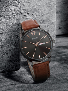 <span class=keywords><strong>Montre</strong></span> tendance TOMI T045 T046, design simple, bracelet en cuir, boîtier en alliage, date <span class=keywords><strong>automatique</strong></span>, calendrier, usage quotidien, <span class=keywords><strong>montre</strong></span>-bracelet unisexe - Product Image 5