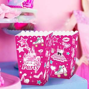 12 Pezzi Scatole per Popcorn <span class=keywords><strong>in</strong></span> Carta Rosa Acceso per Feste 'Lets <span class=keywords><strong>Go</strong></span>', Decorazioni per Compleanni e Addii al Nubilato - Product Image 5