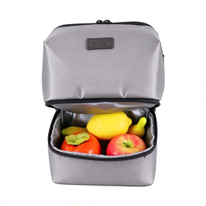 Sac isotherme week-end double compartiment personnalisé avec logo, en polyester durable, fermeture éclair étanche, grande capacité, isolation thermique - Product Image 5