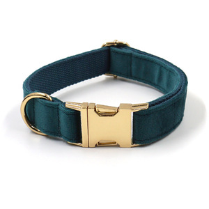 Thinkcore Lüks Modern Kadife Köpek Tasması, Lazer Gravürlü Toka Kapatmalı, Büyük/Küçük Köpekler İçin - Sınır Ötesi Toptan Satış - Product Image 3