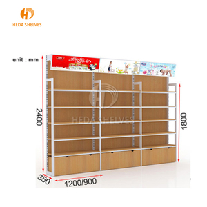 Étagères de supermarché en acier personnalisé, en bois, pour épicerie avec poignées, magasin Gondola <span class=keywords><strong>à</strong></span> <span class=keywords><strong>vendre</strong></span>, pièces - Product Image 6
