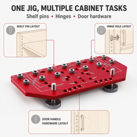 Direct usine Tebak W-146 Gabarit de perçage 3 en 1 pour joints de bois, avec échelle de marquage laser, réglable, pour trous de poche et guide de perçage