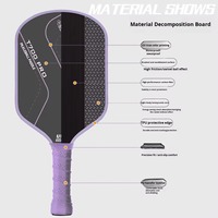 Nouvelle pagaie de pickleball MST en fibre de carbone T700 thermoformée avec noyau alvéolé, 16 mm, légère, durable et écologique pour le divertissement