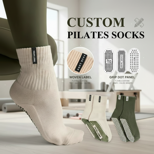 Calzini Antiscivolo Bioserica Era con Etichetta Personalizzata, Calzini per Pilates con Logo Personalizzato - Product Image 1