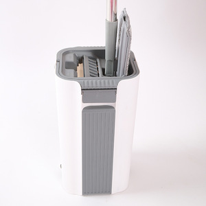 Nettoyeur de sol en microfibre à pression automatique One-Push Magic Flat Mop avec seau en acier pliable - Product Image 3