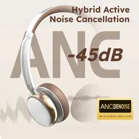 Auriculares Inalámbricos 2026 Pro ANC+ENC Plegables Over-Ear para Juegos con Sonido Estéreo Hi-Fi AAC para Gimnasio y Viajes