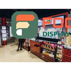 Présentoir moderne pour extensions de cheveux en bois et verre, étagère multi-niveaux, présentoir de magasin - Product Image 6