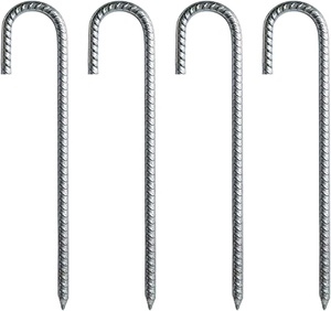 Accessoire de camping en plein air, petits piquets de tente en métal galvanisé résistant à la rouille, robustes, avec <span class=keywords><strong>crochet</strong></span> en J - Product Image 1