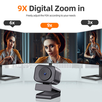 OEM ODM Webcam 4K 2K Autofokus 9X Zoom HD Kamera Komputer Web Dengan Tripod Kontrol Jarak Jauh untuk Zoom Skype Teams Video Conferencing