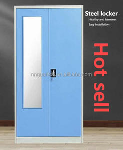 ตู้เสื้อผ้าโลหะ2ประตูพร้อมตัวล็อกกระจกปรับชั้นได้สไตล์ใหม่ almari - Product Image 2
