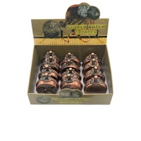 AP Vente en gros d'accessoires pour fumeurs montres broyeur d'herbes 3 couches montre de poche en métal bronze rouge broyeur de tabac avec broyeur à chaîne