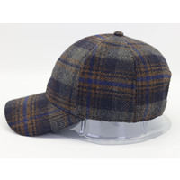 2024 nouveau logo personnalisé broderie motif à carreaux chapeau de Baseball à carreaux chaud laine coton casquette de Baseball pour l'extérieur