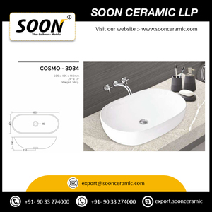 Fregadero de baño directo de fábrica, decoración de encimera, juego de medio Pedestal, lavabo de India Export - Product Image 2