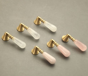 Bán Hot Quartz Tinh Thể Màu Hồng Tự Nhiên Xử Lý Knobs Ngăn Kéo Tủ Kéo - Product Image 4