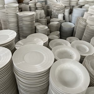 Đĩa Gốm Trắng Giảm Giá Lớn Từ Nhà Máy Gốm Sứ Bộ Đĩa Mô Hình Kích Thước Hỗn Hợp Đồ Ăn Giảm Giá Theo Tấn - Product Image 4