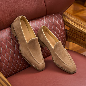 Mocassins en <span class=keywords><strong>daim</strong></span> pour <span class=keywords><strong>homme</strong></span> de style italien, chaussures décontractées à enfiler, chaussures artisanales de <span class=keywords><strong>luxe</strong></span> respirantes, chaussures en cuir véritable - Product Image 3