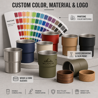 Tasse en acier inoxydable 304 personnalisable avec logo, 300 ml, 500 ml, pour vin, bière, fournitures de bar, camping en plein air, cadeaux de mariage