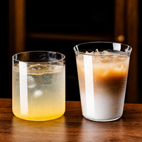 Vente en gros de gobelets à boisson froide en verre borosilicate transparent personnalisés avec logo, 270 à 500 ml, pour cocktails, bière, café glacé, jus, thé